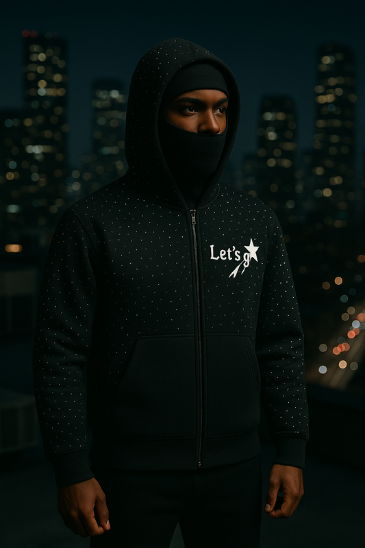 Rhinestone
Zip-Up Hoodie