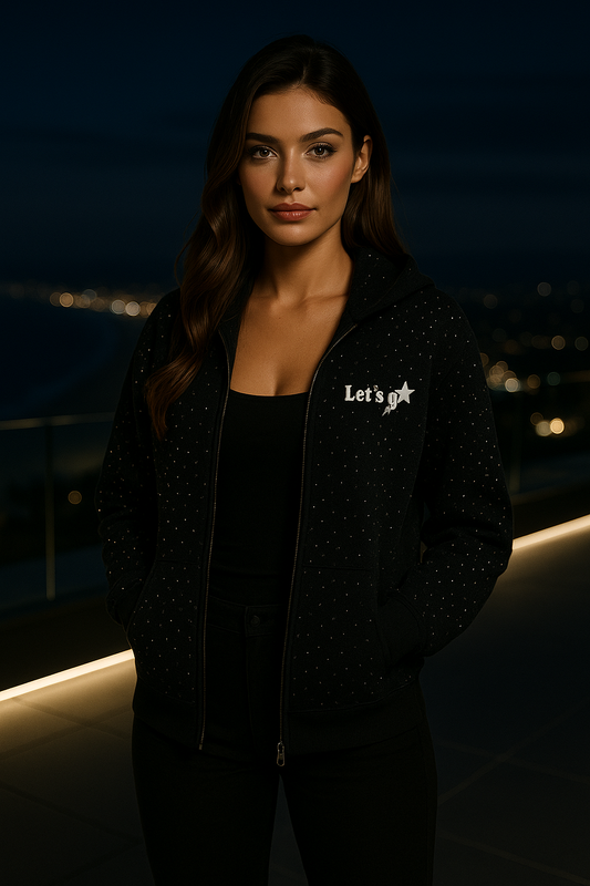 Rhinestone
Zip-Up Hoodie